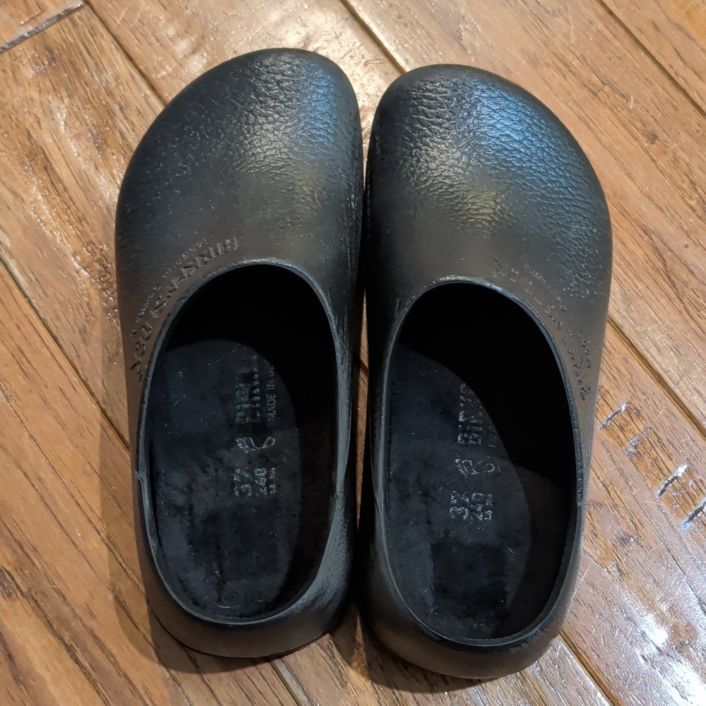 Birkenstock Profi Birki Textured Black Slip-On Work Shoes - Picture 5 of 9